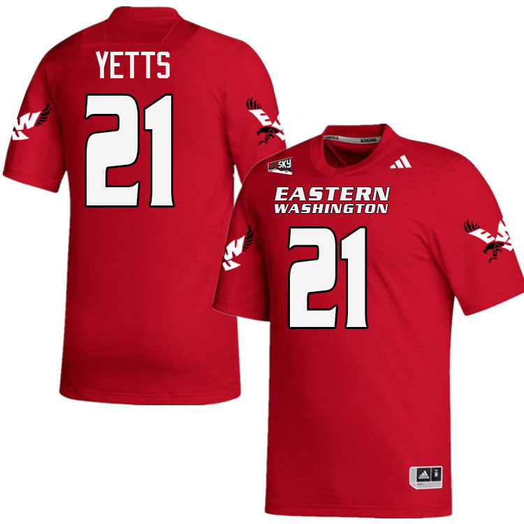 Eastern Washington Eagles #21 Marceese Yetts College Football Jerseys,Uniforms Stitched-Red